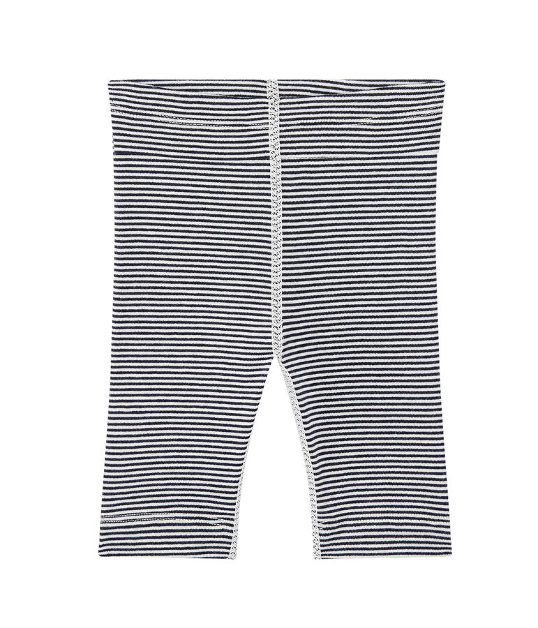 Unisex-Baby-Leggings mit Milleraies-Ringelmuster blau/weiss