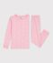 Eng anliegender Kinder-Pyjama aus gemusterter Baumwolle rosa/vielfarbig