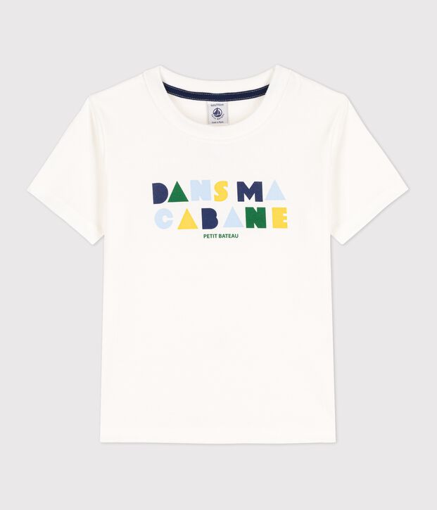 Kurz&auml;rmeliges Kinder-T-Shirt aus Baumwolle f&uuml;r Jungen weiss