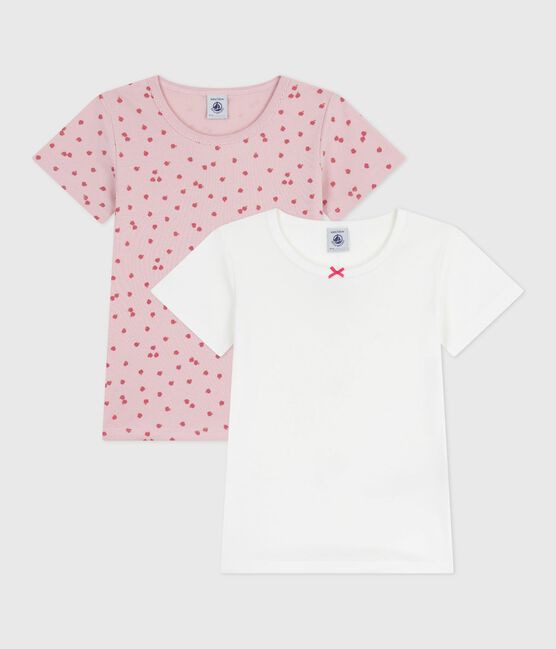 Set kurzärmeliger Kinder-T-Shirts aus Baumwolle mit Apfelmotiv variante 1