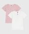 Set kurzärmeliger Kinder-T-Shirts aus Baumwolle mit Apfelmotiv variante 1