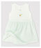 Baby-Body-Kleid aus Bio-Baumwolle für Mädchen weiss MARSHMALLOW/blau HAITI