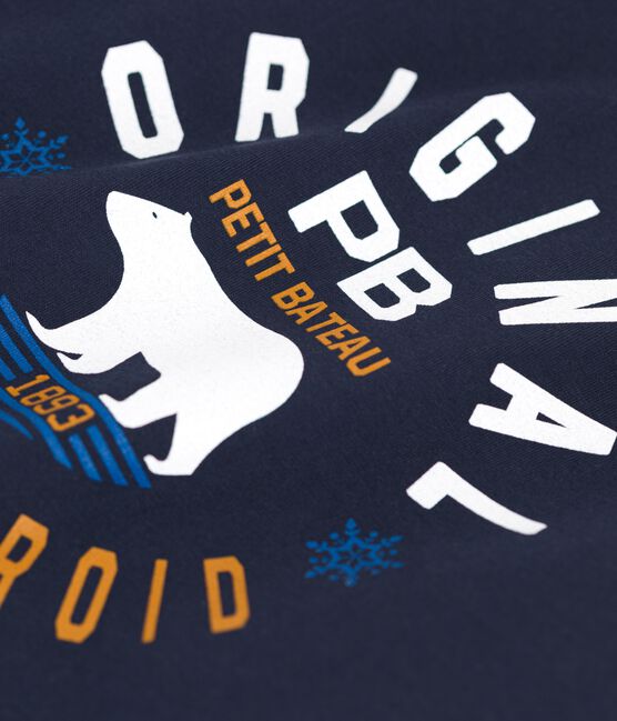 Langärmeliges Kinder-T-Shirt aus Baumwolle für Jungen blau RUISSEAU/ SMOKING