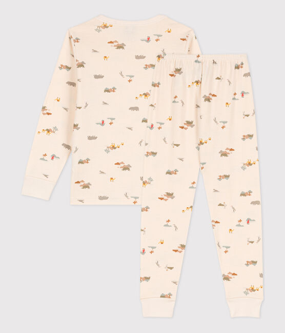 Kinderpyjama mit Tiermotiv aus Baumwolle weiss AVALANCHE/ MULTICO