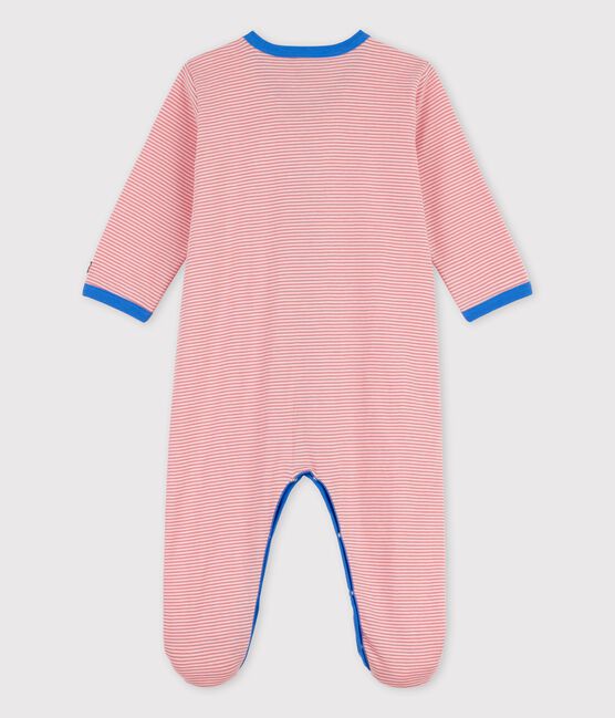 Gestreifter Baby-Strampler aus Bio-Baumwolle rosa PAPAYE/ MARSHMALLOW