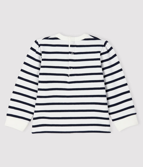 Baby-Sweatshirt für Mädchen weiss MARSHMALLOW/blau SMOKING