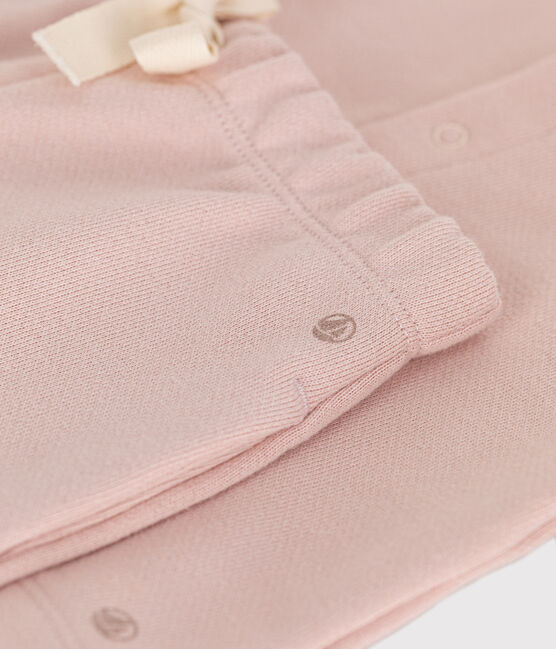 Babyset aus Cardigan und Hose aus Molton rosa SALINE