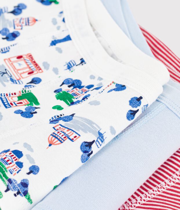 Set Kinder-Boxershorts mit &uuml;berzogenem Bund aus bedruckter Baumwolle vielfarbig
