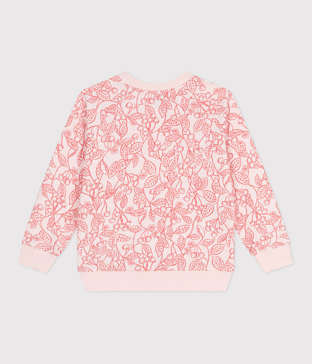 Kinder-Sweatshirt aus bedruckter Baumwolle rosa/rot