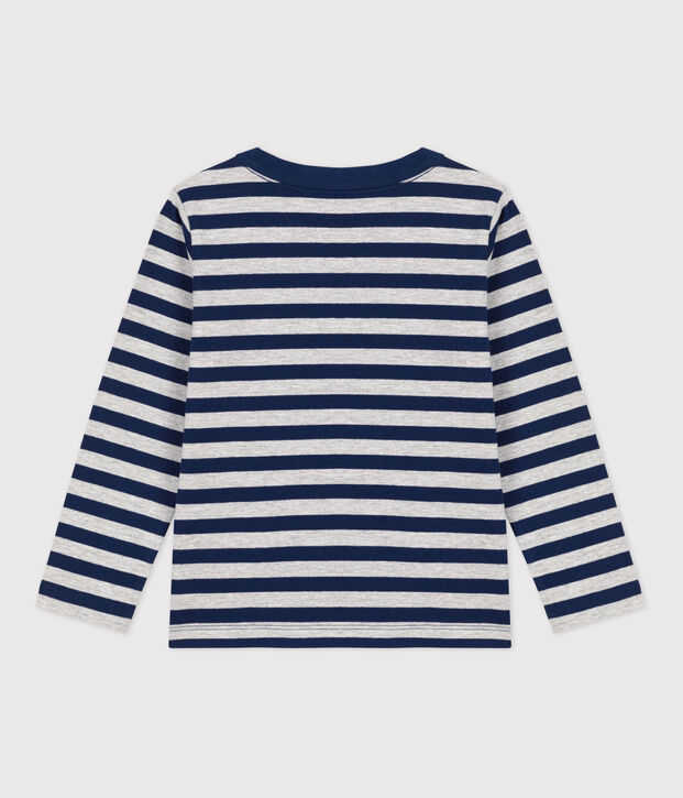 Lang&auml;rmeliges Kinder-T-Shirt aus Baumwolle f&uuml;r Jungen blau/grau