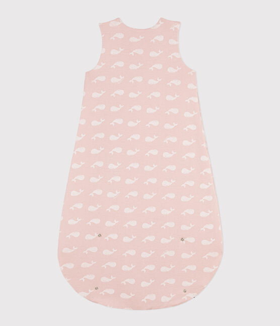 Baby-Schlafsack aus Baumwolle mit rosa Walen TOG 2 SALINE/ MARSHMALLOW