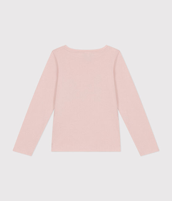 Langärmeliges Kinder-T-Shirt aus Rippstrick für Mädchen rosa SALINE