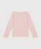Langärmeliges Kinder-T-Shirt aus Rippstrick für Mädchen rosa SALINE