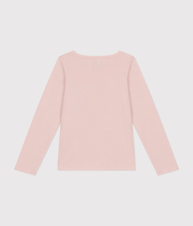 Lang&auml;rmeliges Kinder-T-Shirt aus Rippstrick f&uuml;r M&auml;dchen rosa