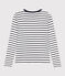 T-Shirt L’ICONIQUE aus Baumwolle mit rundem Ausschnitt für Damen weiss MARSHMALLOW/blau SMOKING