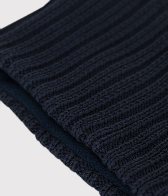 Kinder-Schlauchschal aus Strick mit Fleece-Futter blau SMOKING