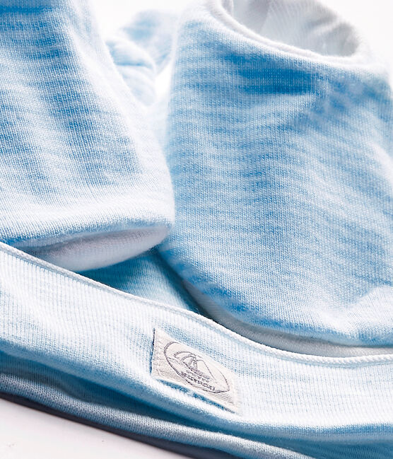 Set aus Baby-Mütze und -Schuhe für Neugeborene blau FRAICHEUR/weiss ECUME