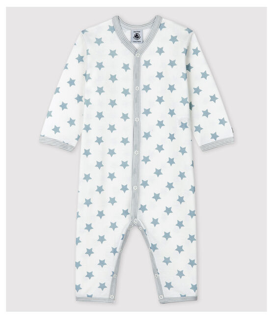 Fußloser Baby-Strampler aus Baumwolle mit Sternen-Motiv in Grau weiss ECUME/grau MISTIGRI