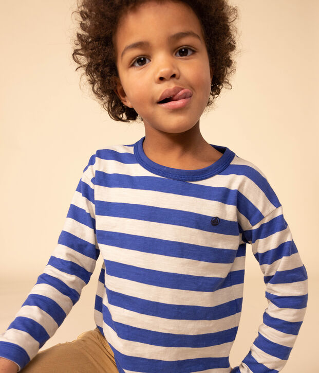 Lang&auml;rmeliges T-Shirt aus Baumwolle f&uuml;r Kinder/Jungen blau/grau