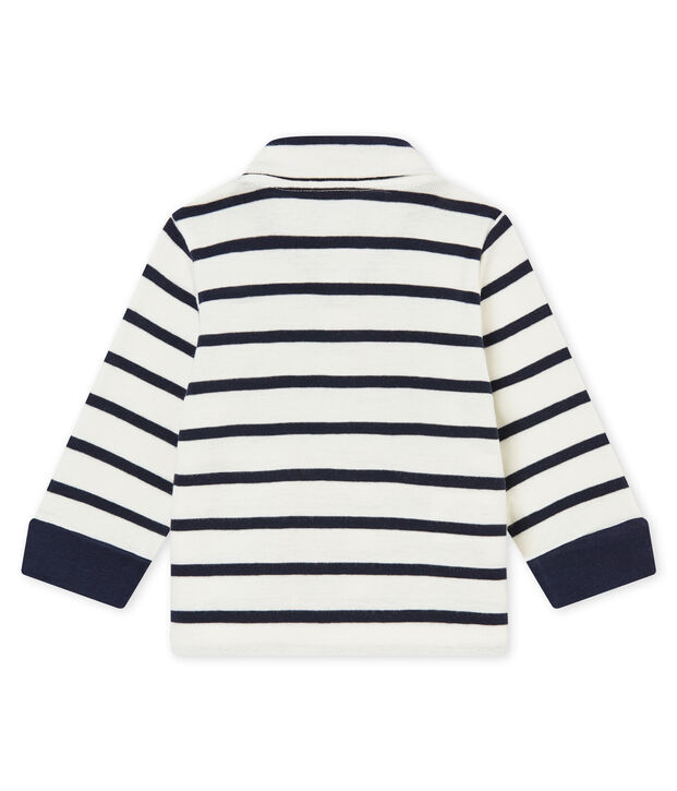 Baby Jungen Polohemd mit Marinestreifen weiss/blau
