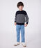 Kinder-Matrosenpullover aus Wolle und Baumwolle mit Streifen blau SMOKING/weiss MARSHMALLOW