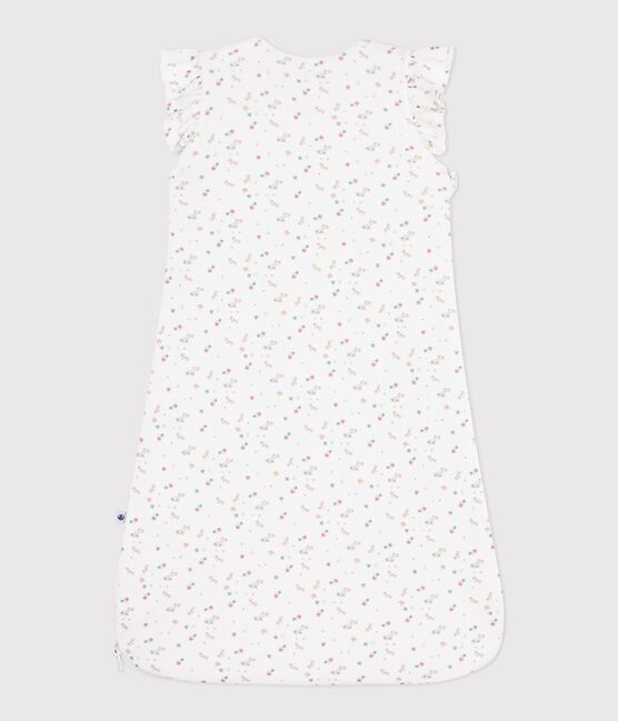 Babyschlafsack aus Nicki mit Blumenmotiv TOG-Wert 3 weiss MARSHMALLOW/weiss MULTICO
