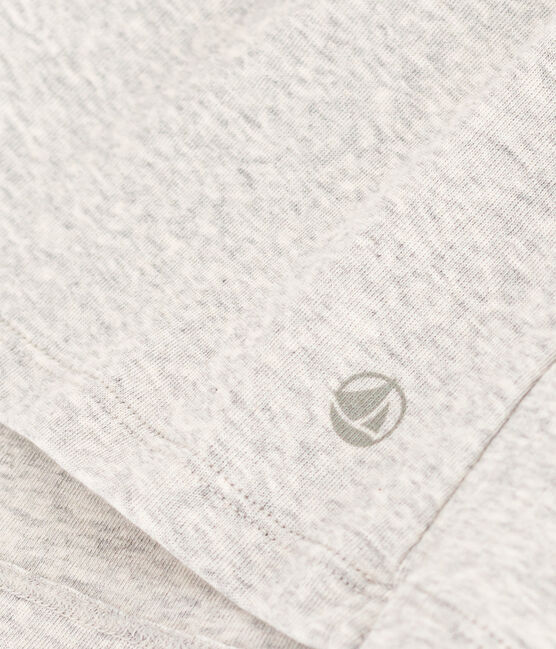 Damen-T-Shirt L'Iconique mit V-Ausschnitt aus Baumwolle, unifarben grau BELUGA CHINE