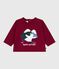 Langärmeliges Baby-T-Shirt aus Baumwolle mit Katzenmotiv AMARANTE