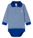 Baby-Polo-Body für Jungen, mit Milleraies-Streifenmuster.