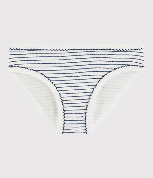 Baumwollh&ouml;schen f&uuml;r kleine M&auml;dchen weiss/blau