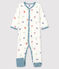 Baby-Strampler ohne Fuß aus Rippstrick mit Gorilla-Druck weiss MARSHMALLOW/weiss MULTICO