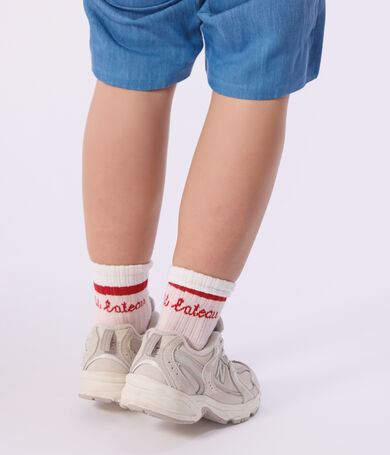 2 Paar Kinder-Socken aus Baumwolle mit Streifen f&uuml;r M&auml;dchen