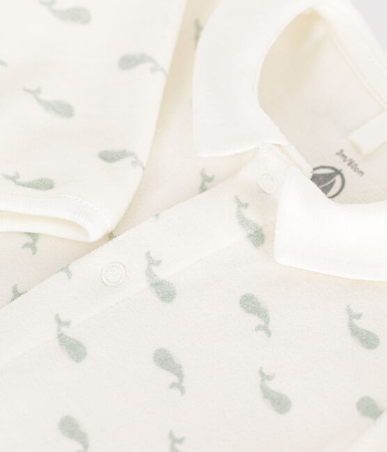 Strampler aus Nicki weiss MARSHMALLOW/ HERBIER