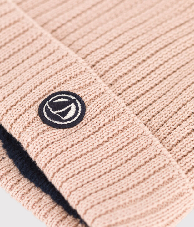 Kinder-M&uuml;tze aus Strick mit Fleece-Futter f&uuml;r Jungen und M&auml;dchen. rosa