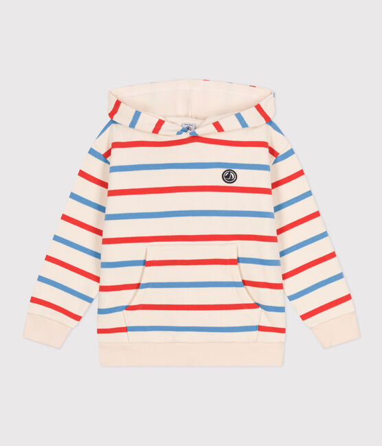 Kinder Unisex-Kapuzensweatshirt aus Baumwolle mit Streifen weiss AVALANCHE/ MULTICO
