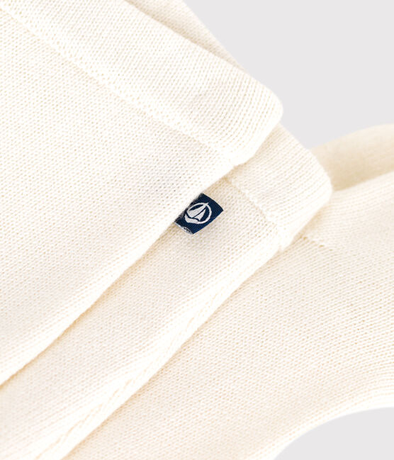 Baby-Hose aus Woll- und Baumwollstrick weiss MARSHMALLOW