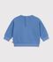 Baby-Sweatshirt aus einfarbiger Baumwolle mit Stickerei blau
