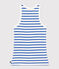 Damen-Tanktop L’Iconique aus gestreifter Baumwolle weiss MARSHMALLOW/blau PERSE