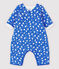 Langer Baby-Overall aus gestepptem Doppeljersey aus Bio-Baumwolle mit Vogel-Motiv blau COOL/naturfarben MULTICO