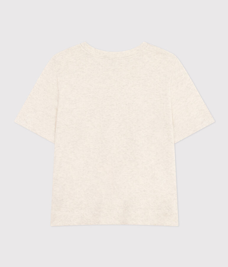 Damen-T-Shirt Le Boxy aus Baumwolle beige MONTELIMAR CHINE