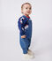 Langbeinige Baby-Latzhose aus Jeansstoff mit Elastan.  blau BLEU DELAVE