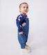 Langbeinige Baby-Latzhose aus Jeansstoff mit Elastan. 