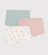 3er-Set Kinder-Shortys aus Baumwolle mit Blumenmotiv