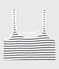 Damen-Bustier aus gestreifter Baumwolle mit Elastan  weiss MARSHMALLOW/blau SMOKING