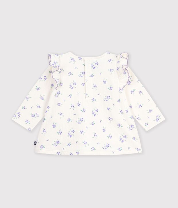 Lang&auml;rmelige Baby-Bluse aus Baumwolle mit Blumenmuster naturfarben/vielfarbig