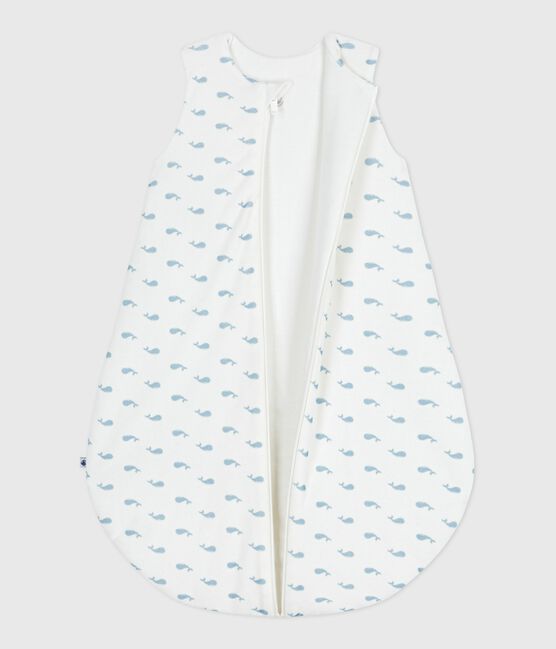 Baby-Schlafsack aus Nicki mit Walmotiv TOG-Wert 3 MARSHMALLOW/ ADRIATIC