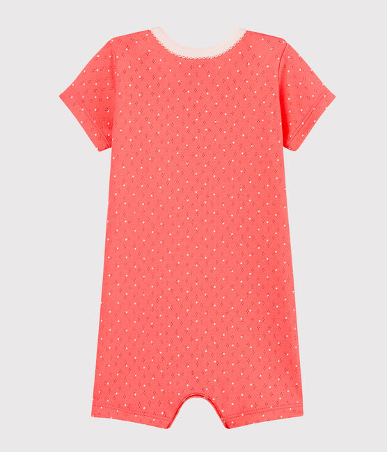 Baby-Kurzoverall Mädchen rosa CUPCAKE/weiss MARSHMALLOW