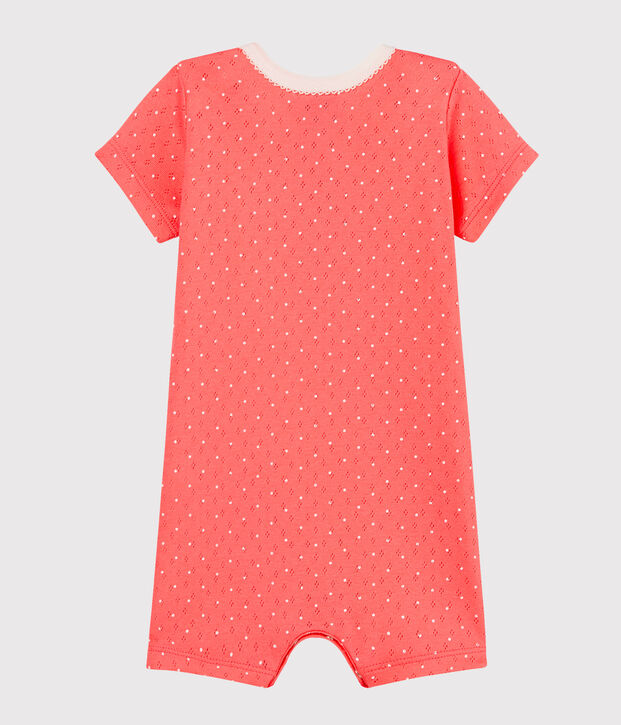 Baby-Kurzoverall M&auml;dchen rosa/weiss