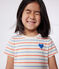 Kurzärmeliges Kinder-Kleid aus Baumwolle mit Streifen und Herzmotiv weiss AVALANCHE/ MULTICO