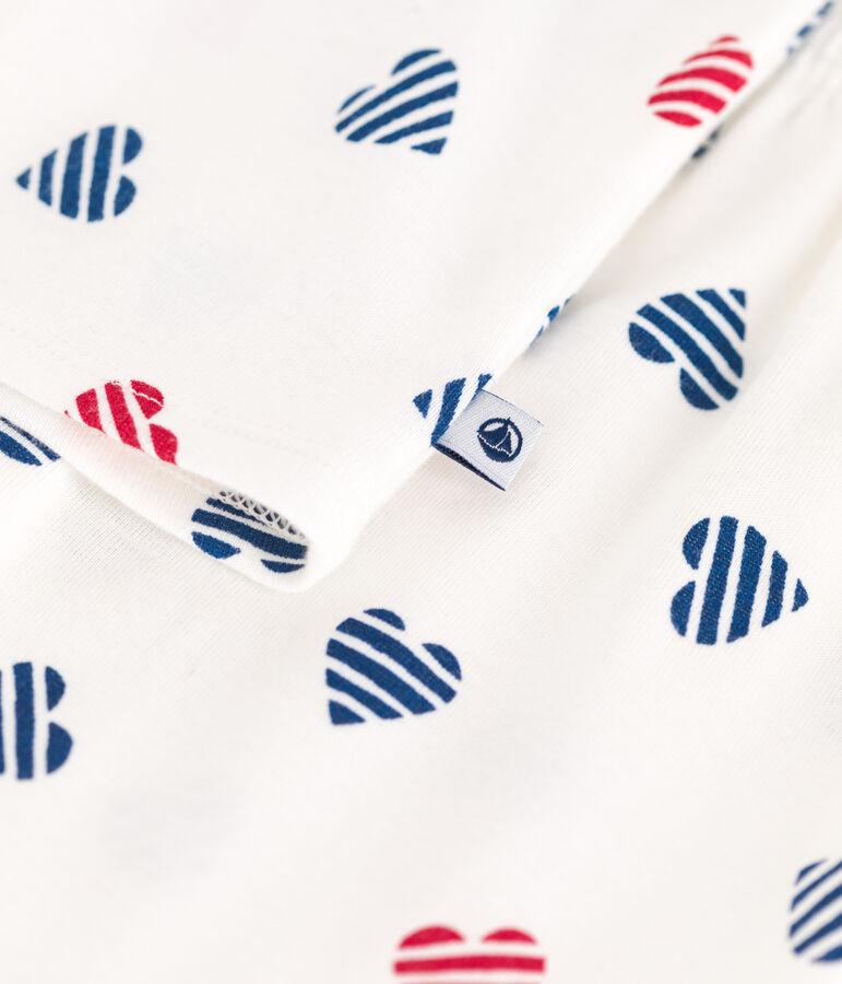 Kinder-Kurzpyjama aus Baumwolle mit Herzmotiv weiss/vielfarbig